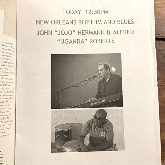 Windows UNC NC Other - SIGNED Jazz Musician Uganda Roberts RIP Chapel Hill, NC UNC JOJO Herman WSP